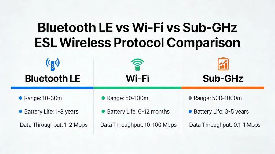 Bluetooth менен Wi-Fi жана Sub{1}}ГГц электрондук текче энбелгиси