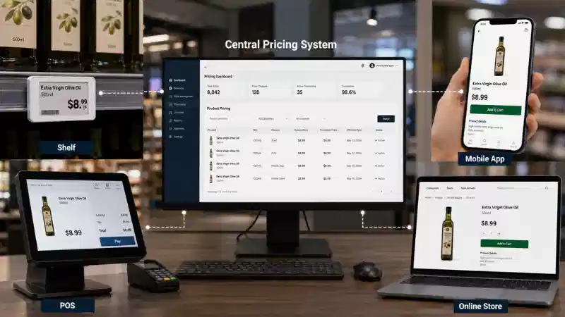 Omnichannel баасынын ырааттуулугу: текче, POS, колдонмо жана онлайн бааларды кантип синхрондоштур...